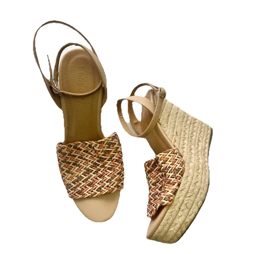 Bamboo Wedge Heels Size 8 Sandals Shoe Accessory Women‎ Clothing